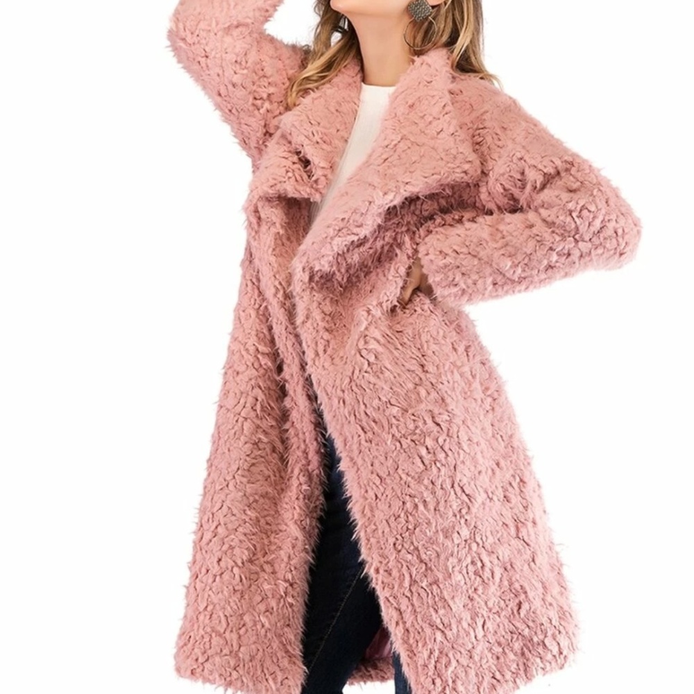 Pink Teddy Long Coat
